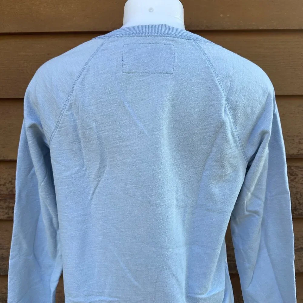 Sonoma Womens Striped Light Blue Long Sleeve Pullover Sweatshirt M - Picture 7 of 8